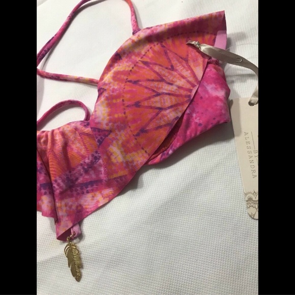 NWT ale BY ALESSANDRA‎ Island Fire Underwire Top [SZ Small ] Pink Purple - Picture 6 of 8